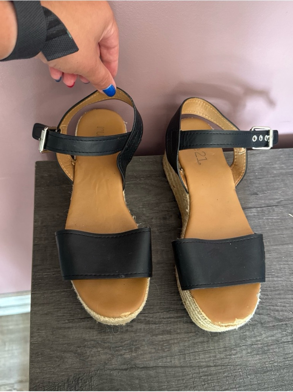Black Women’s Espadrille Wedge Sandals